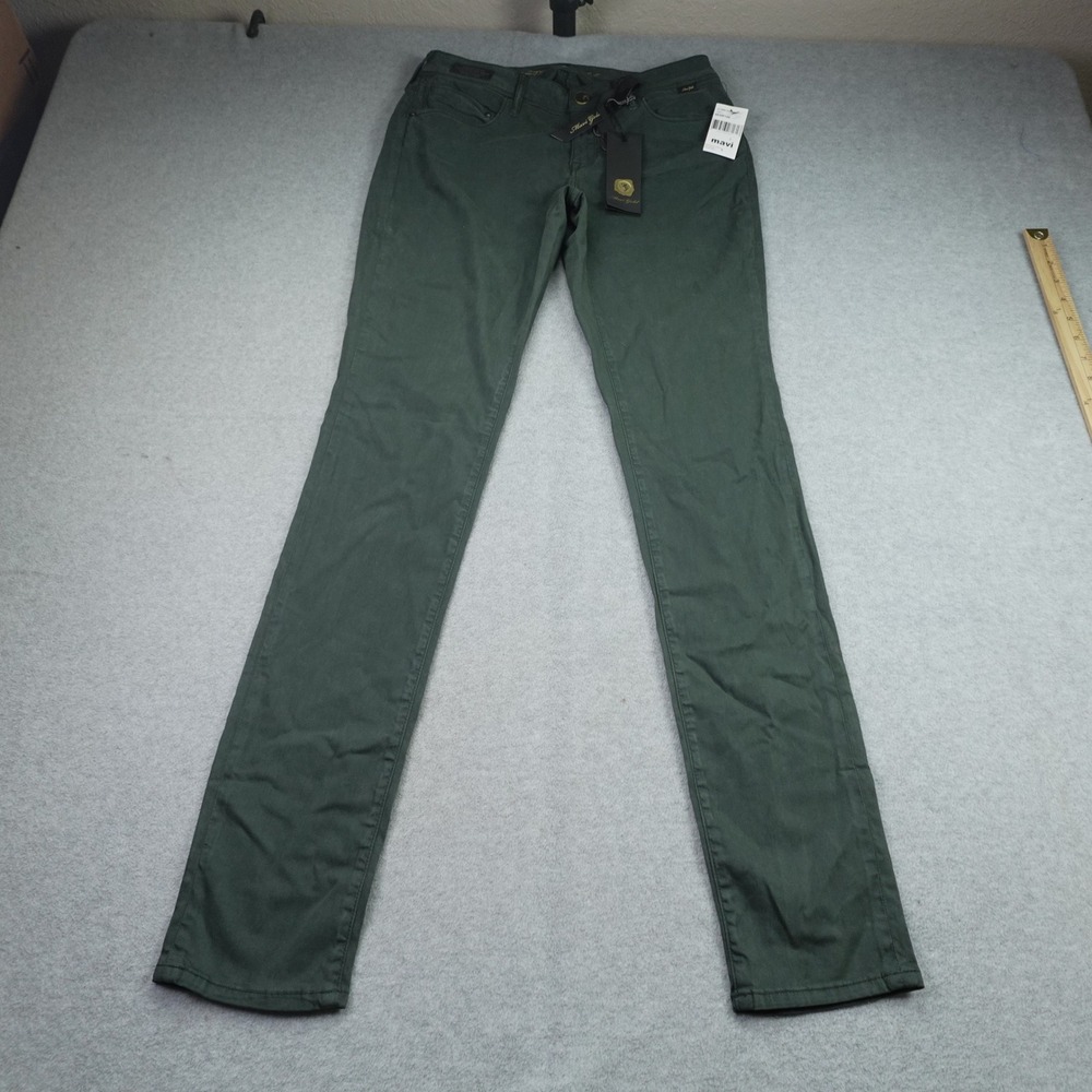 Mavi Gold Pants Womens 27x33 Green Forest Gold Alexa Mid Rise Super Skinny